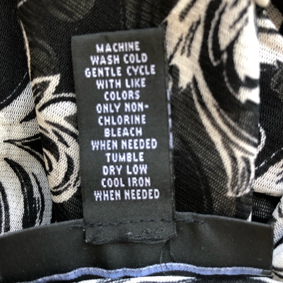 INC International Concepts Medium Printed Faux-Wrap Top Eastern Floral, Black an - Picture 5 of 5